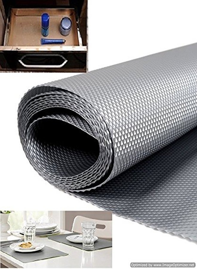 Skywalk Multipurpose Textured Super Strong Anti-Slip Eva Mat - for Fridge, Bathroom, Kitchen, Drawer, Shelf Liner, Size Full 3mtr Length(Color Silver Grey - Image 1